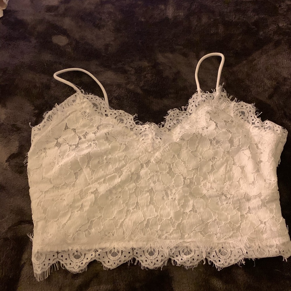White Lace Crop Cami size S